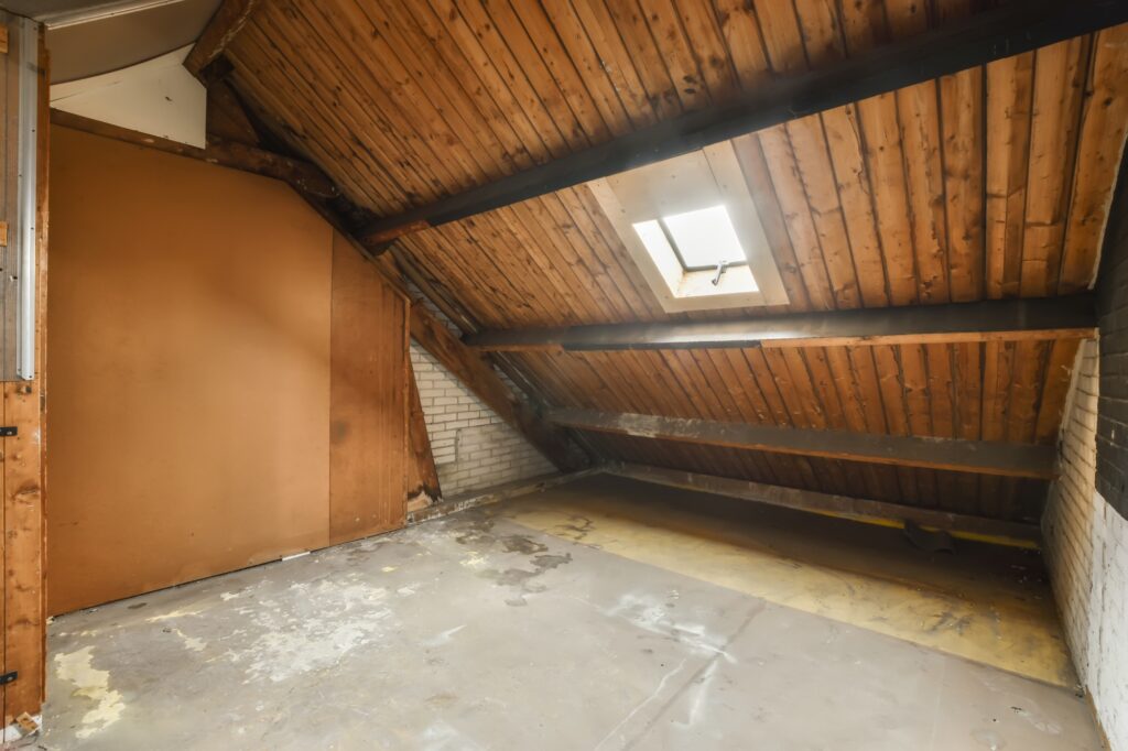 the attic of a house that is being remodeled